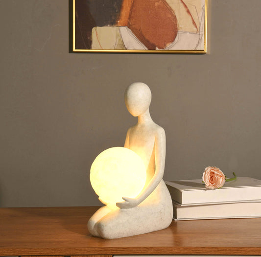 Character Woman Figurine Table Lamp
