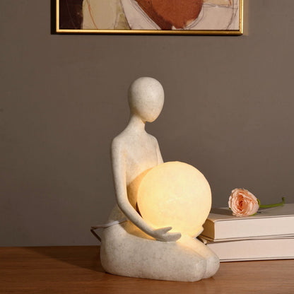 Character Woman Figurine Table Lamp